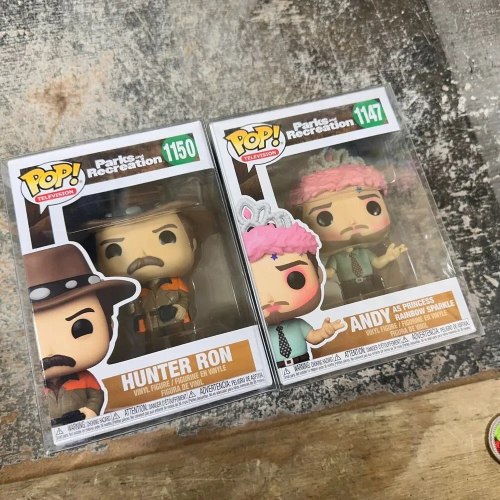 Funko Pop! Parks and Recreation #1150 Hunter Ron Vinyl Figure& 1147‎ Andy